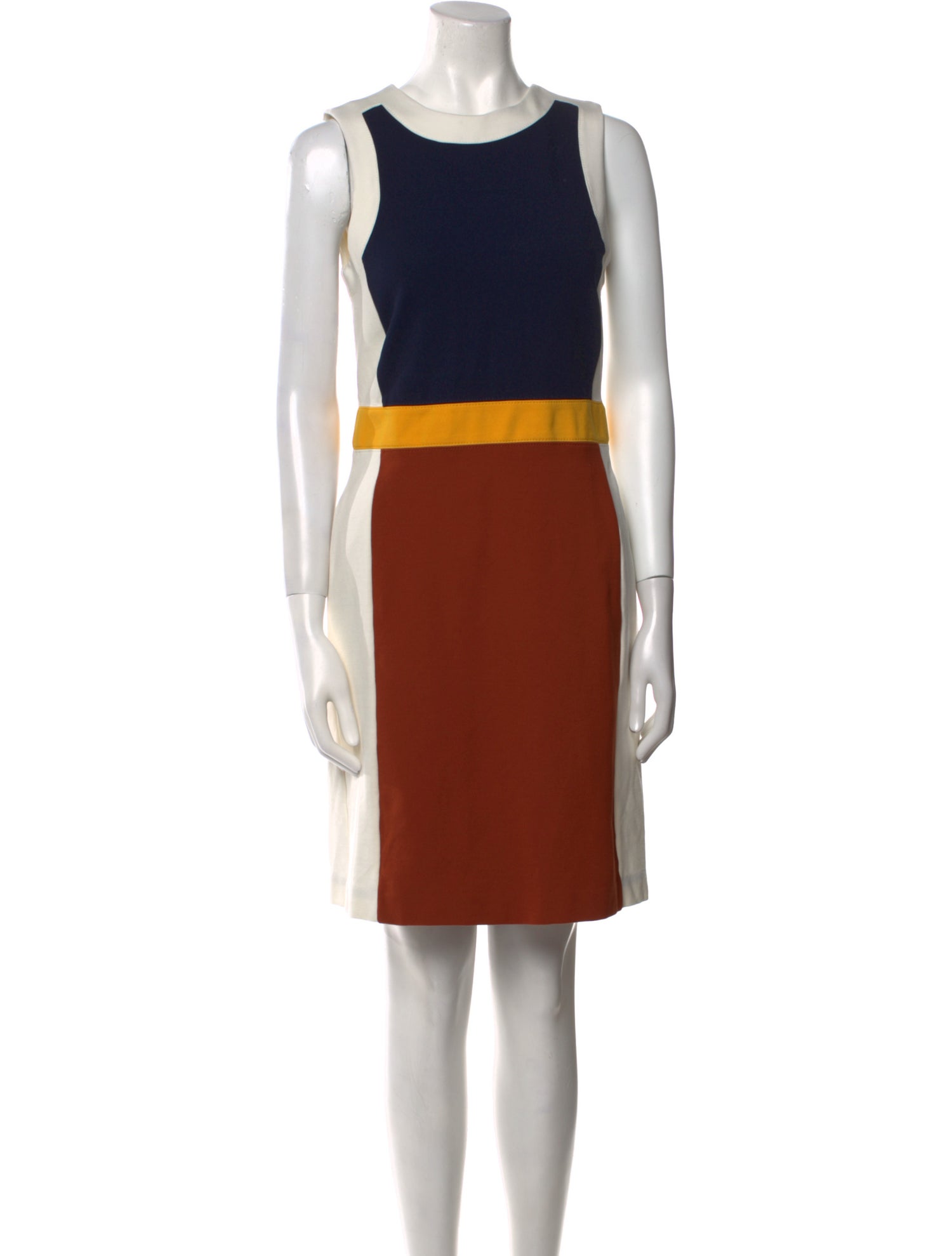 Tory Burch Colorblock Pattern Knee-Length Dress