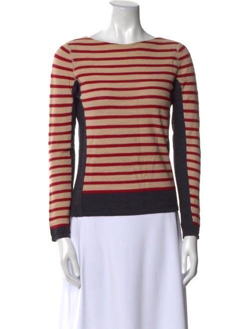 Tory Burch Striped Bateau Neckline Top