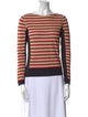 Tory Burch Striped Bateau Neckline Top
