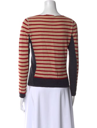 Tory Burch Striped Bateau Neckline Top