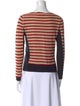Tory Burch Striped Bateau Neckline Top