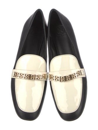Tory Burch Leather Chain-Link Accents Loafers