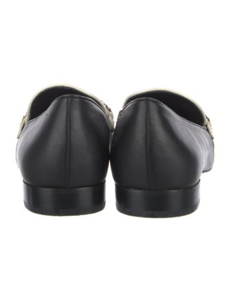 Tory Burch Leather Chain-Link Accents Loafers