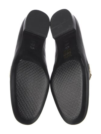 Tory Burch Leather Chain-Link Accents Loafers
