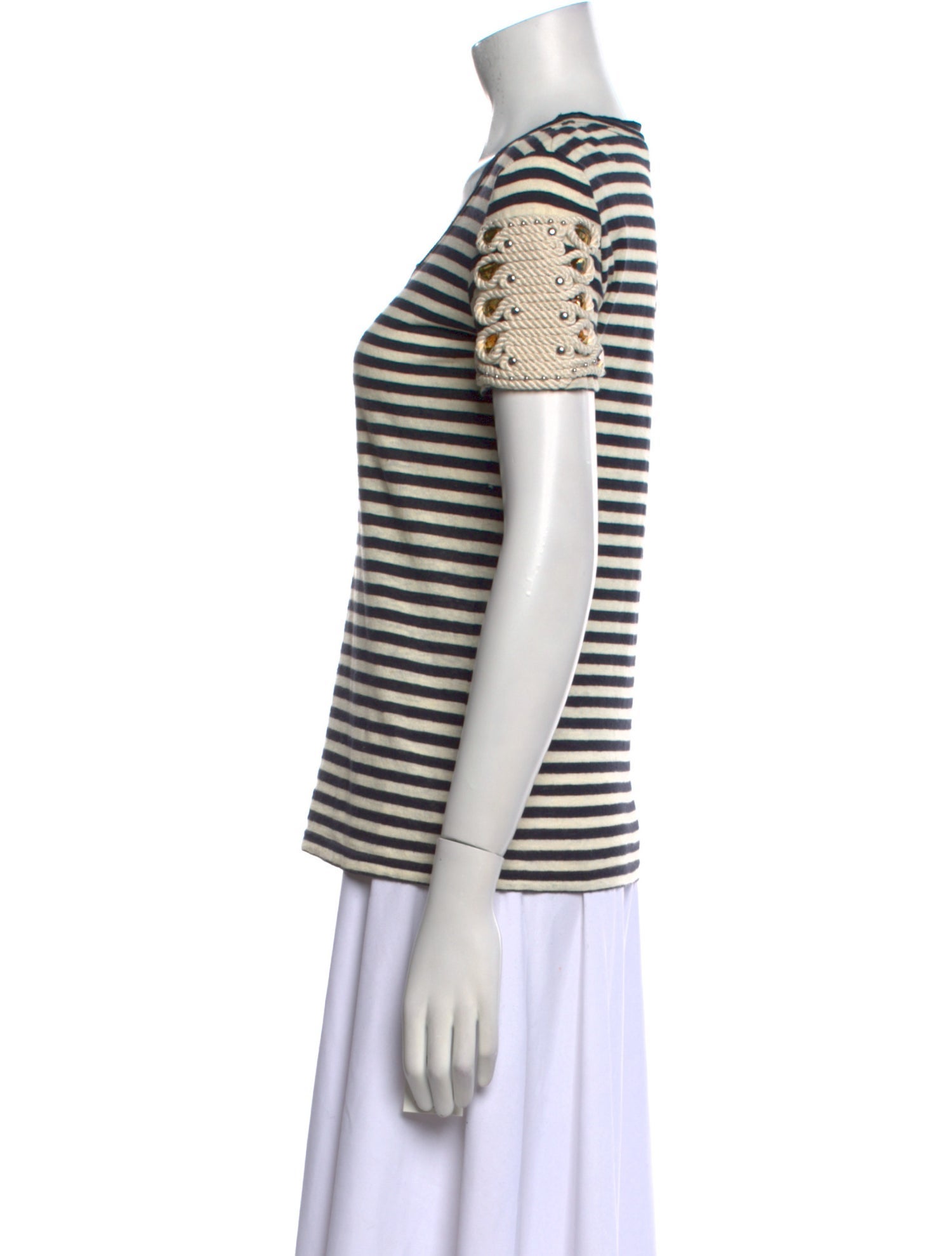 Tory Burch Striped Scoop Neck T-Shirt