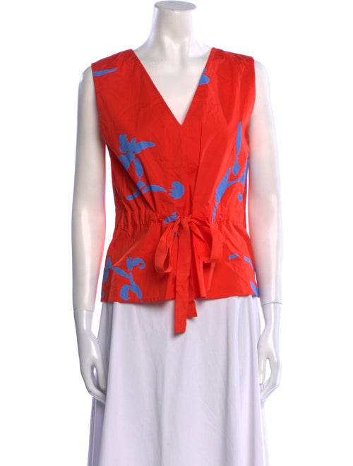 Tory Burch Printed V-Neck Blouse