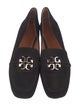 Tory Burch Suede Embroidered Accent Loafers