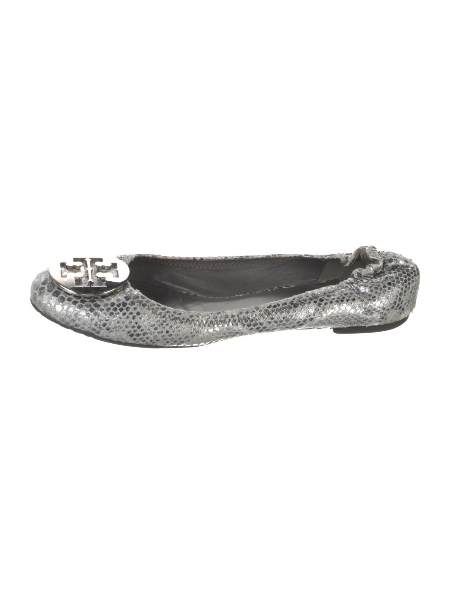 Tory Burch Embossed Leather Animal Print Ballet Flats