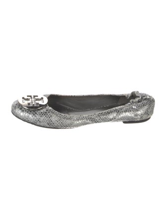 Tory Burch Embossed Leather Animal Print Ballet Flats