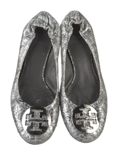 Tory Burch Embossed Leather Animal Print Ballet Flats