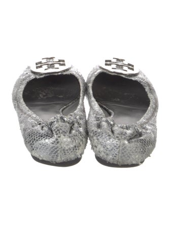 Tory Burch Embossed Leather Animal Print Ballet Flats