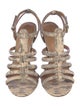 Tory Burch Embossed Leather Animal Print Gladiator Sandals