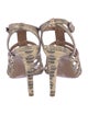 Tory Burch Embossed Leather Animal Print Gladiator Sandals