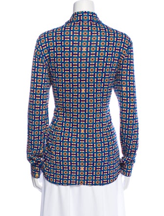 Tory Burch Silk Printed Button-Up Top