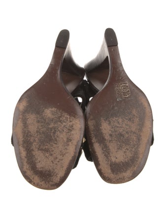 Tory Burch Leather Beaded Accents Slingback Sandals