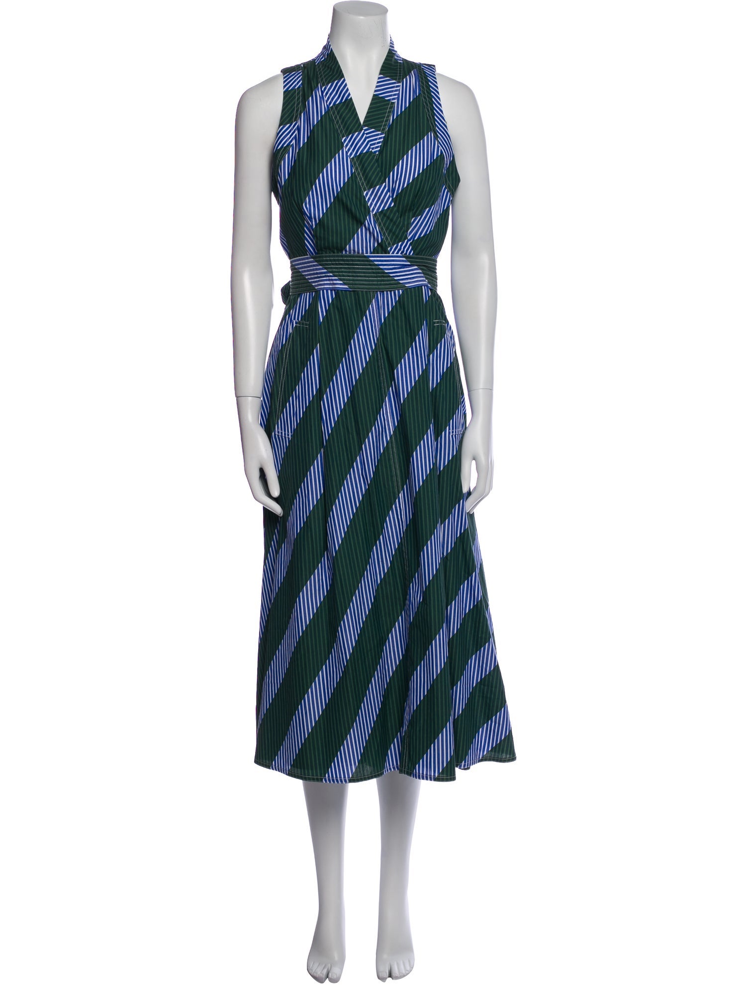Tory Burch Striped Midi Length Dress