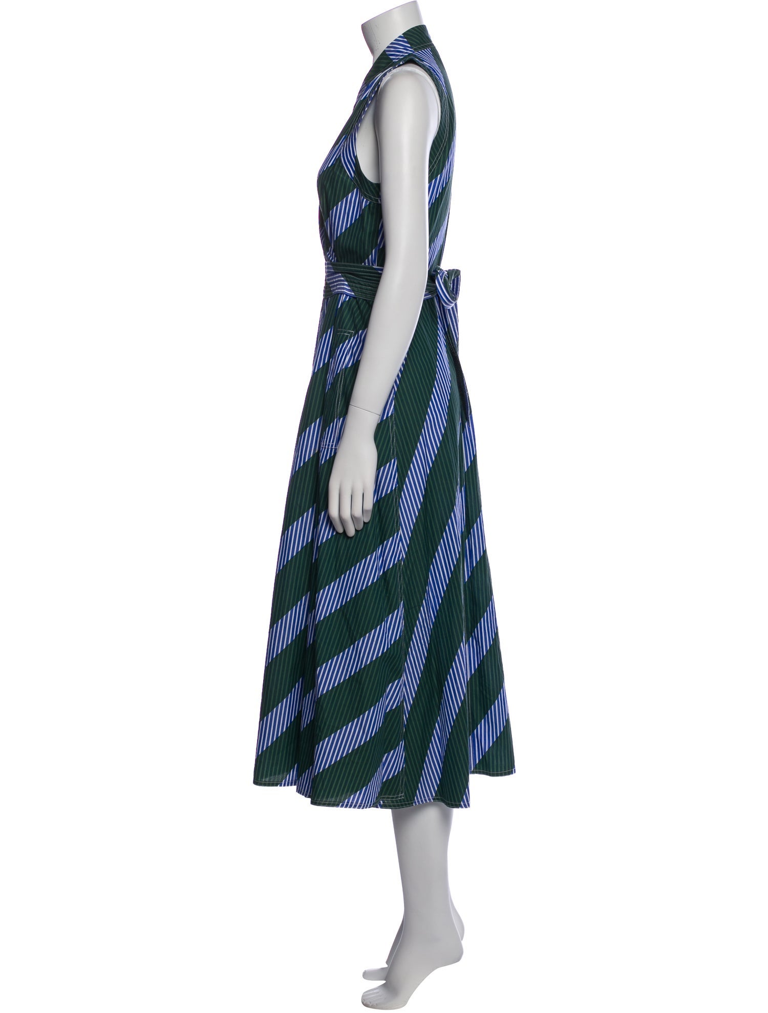 Tory Burch Striped Midi Length Dress