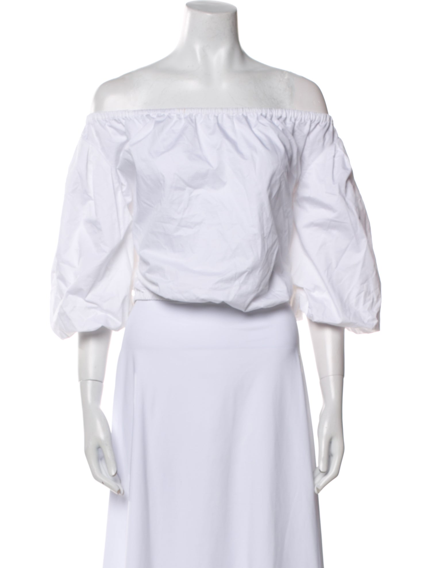 Tory Burch Off-The-Shoulder Three-Quarter Sleeve Crop Top