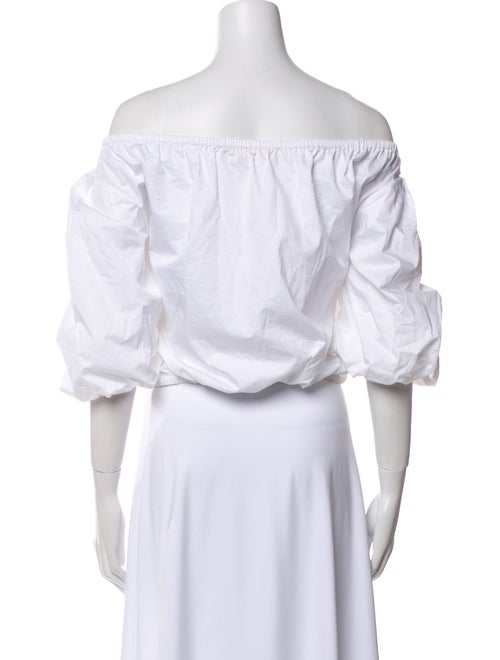 Tory Burch Off-The-Shoulder Three-Quarter Sleeve Crop Top