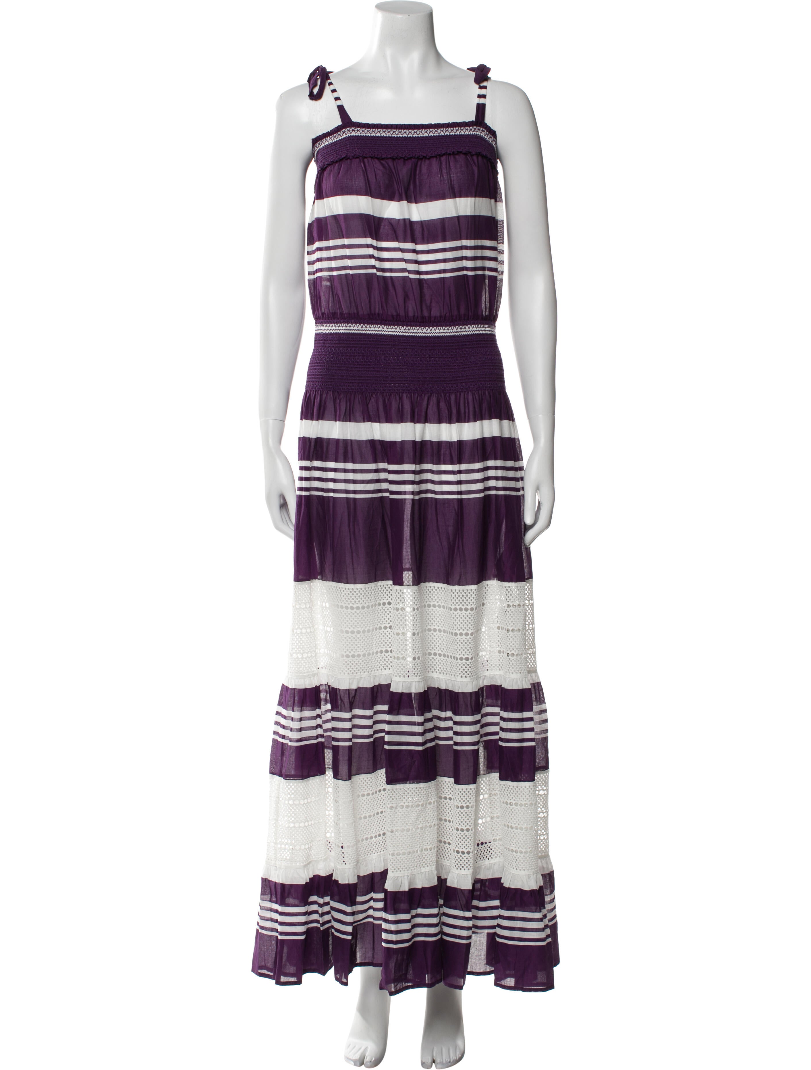 fitted lace wedding dress Tory Burch Walden Red Navy Purple Asymmetric Dress – The Closet New York main image 1