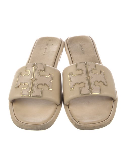 Tory Burch Leather Embroidered Accent Slippers