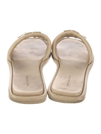 Tory Burch Leather Embroidered Accent Slippers