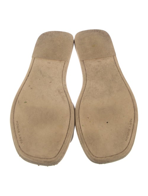 Tory Burch Leather Embroidered Accent Slippers