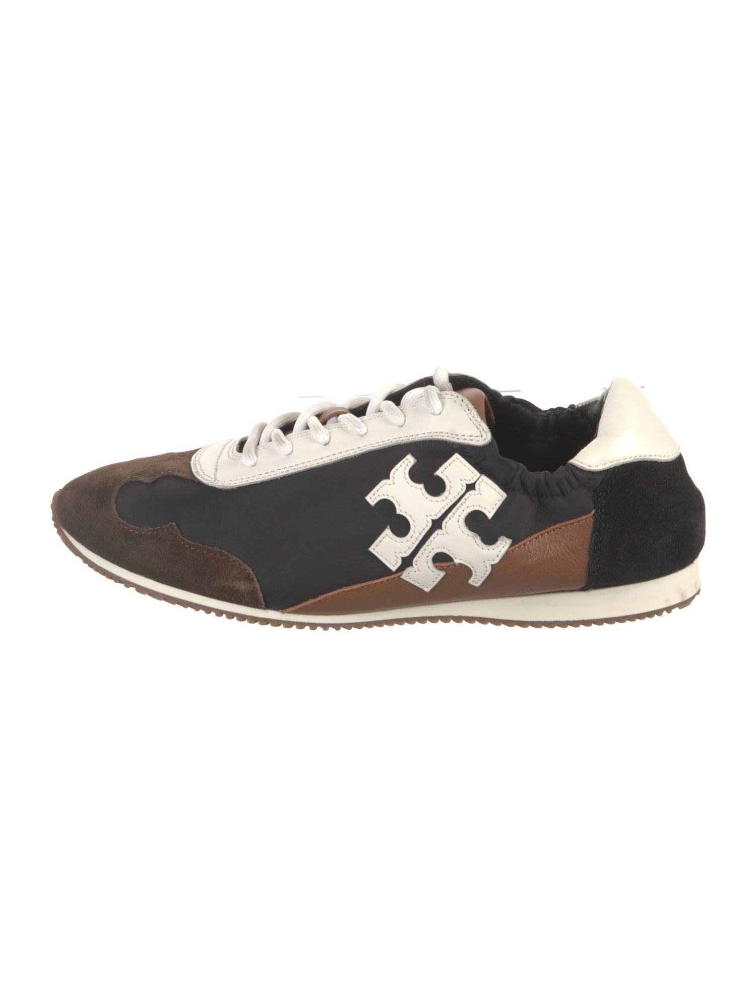 Tory Burch Suede Colorblock Pattern Sneakers