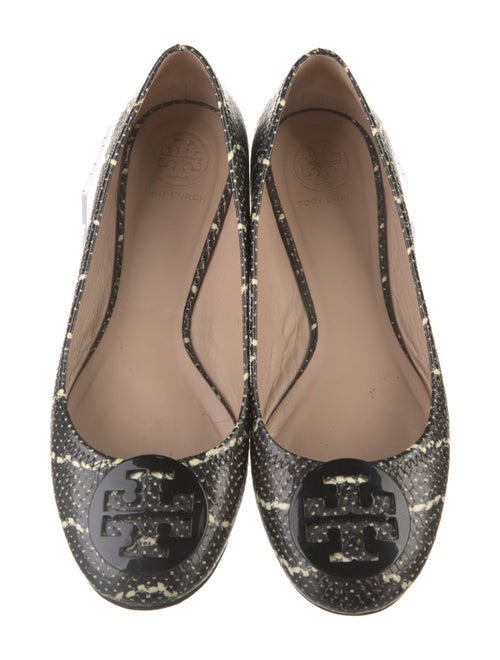Tory Burch Embossed Leather Animal Print Ballet Flats
