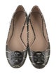 Tory Burch Embossed Leather Animal Print Ballet Flats