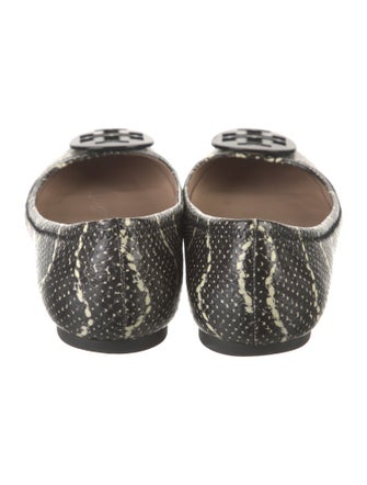 Tory Burch Embossed Leather Animal Print Ballet Flats