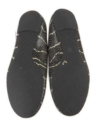 Tory Burch Embossed Leather Animal Print Ballet Flats