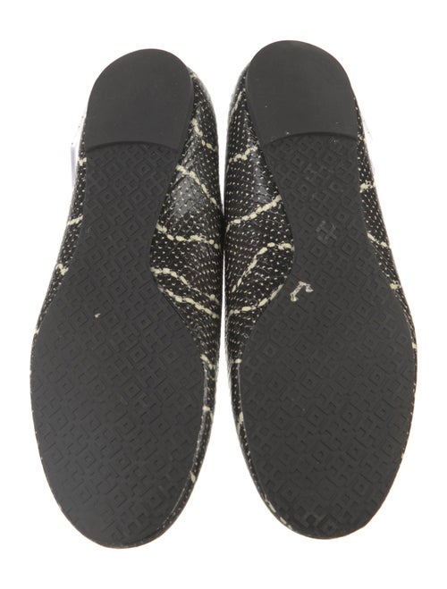 Tory Burch Embossed Leather Animal Print Ballet Flats
