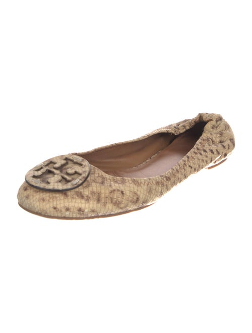Tory Burch Embossed Leather Animal Print Flats
