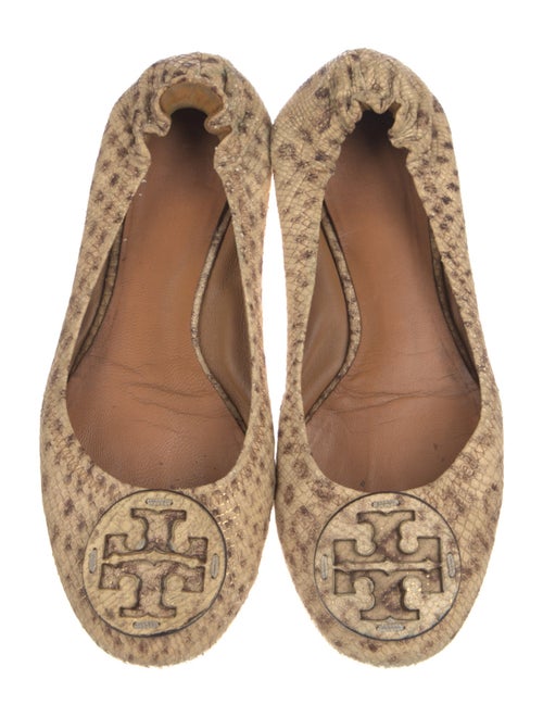 Tory Burch Embossed Leather Animal Print Flats