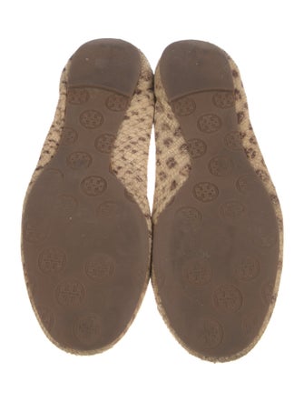 Tory Burch Embossed Leather Animal Print Flats