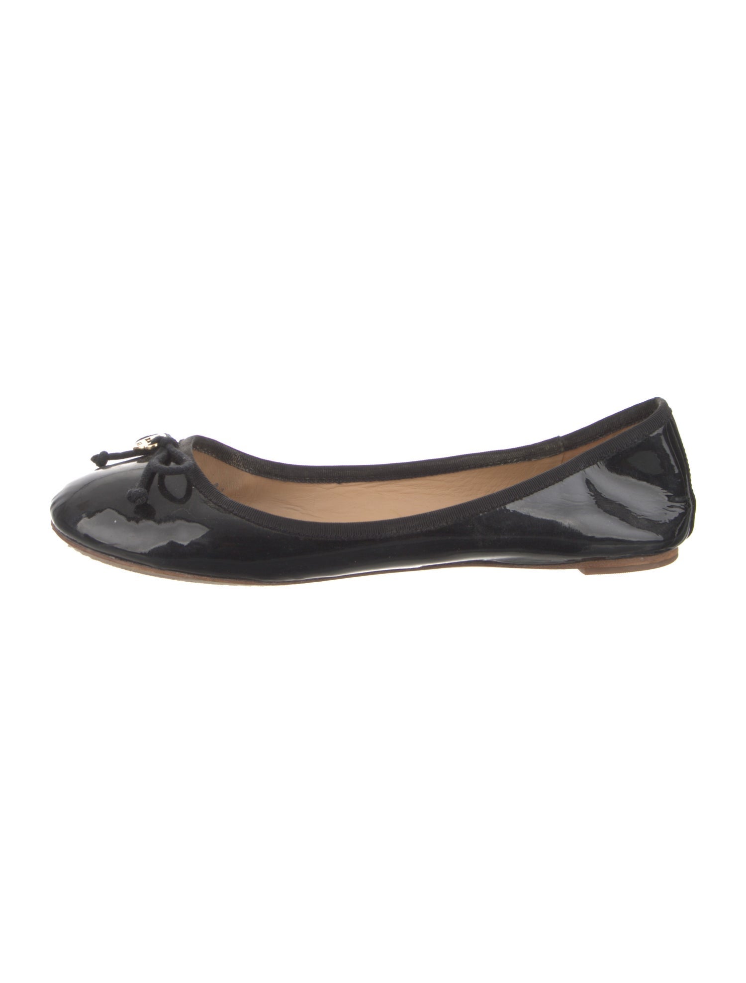 Tory Burch Patent Leather Bow Accents Ballet Flats