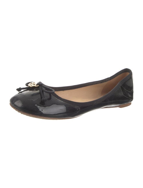 Tory Burch Patent Leather Bow Accents Ballet Flats