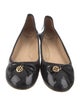 Tory Burch Patent Leather Bow Accents Ballet Flats