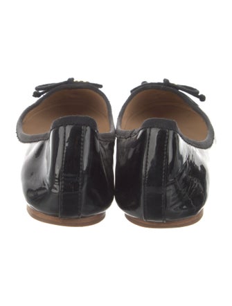 Tory Burch Patent Leather Bow Accents Ballet Flats