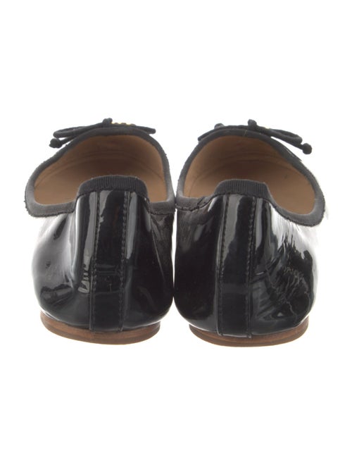 Tory Burch Patent Leather Bow Accents Ballet Flats
