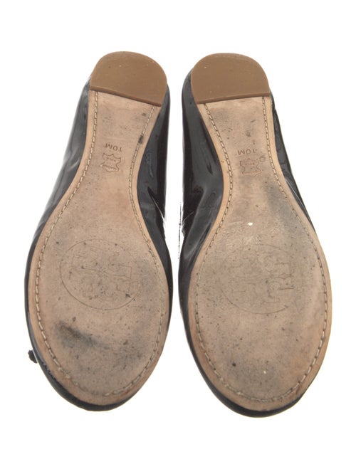 Tory Burch Patent Leather Bow Accents Ballet Flats