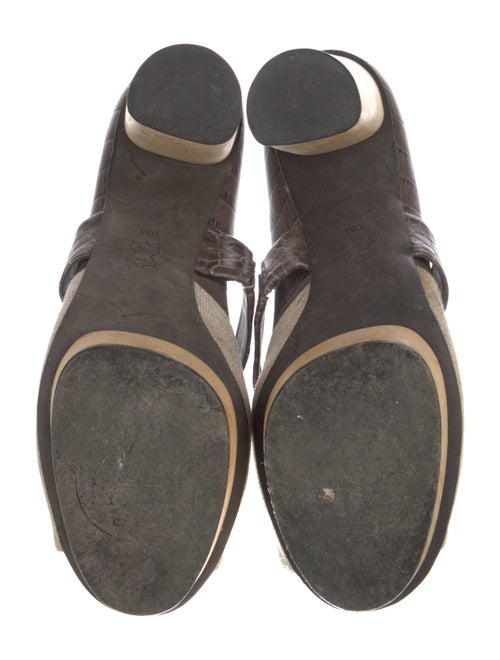 Tory Burch Embossed Leather Animal Print T-Strap Pumps