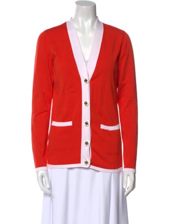 Tory Burch Printed V-Neck Sweater