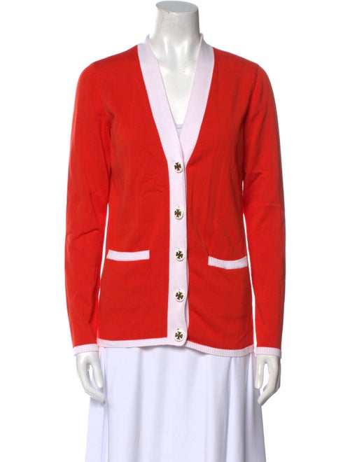 Tory Burch Printed V-Neck Sweater