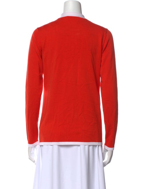 Tory Burch Printed V-Neck Sweater