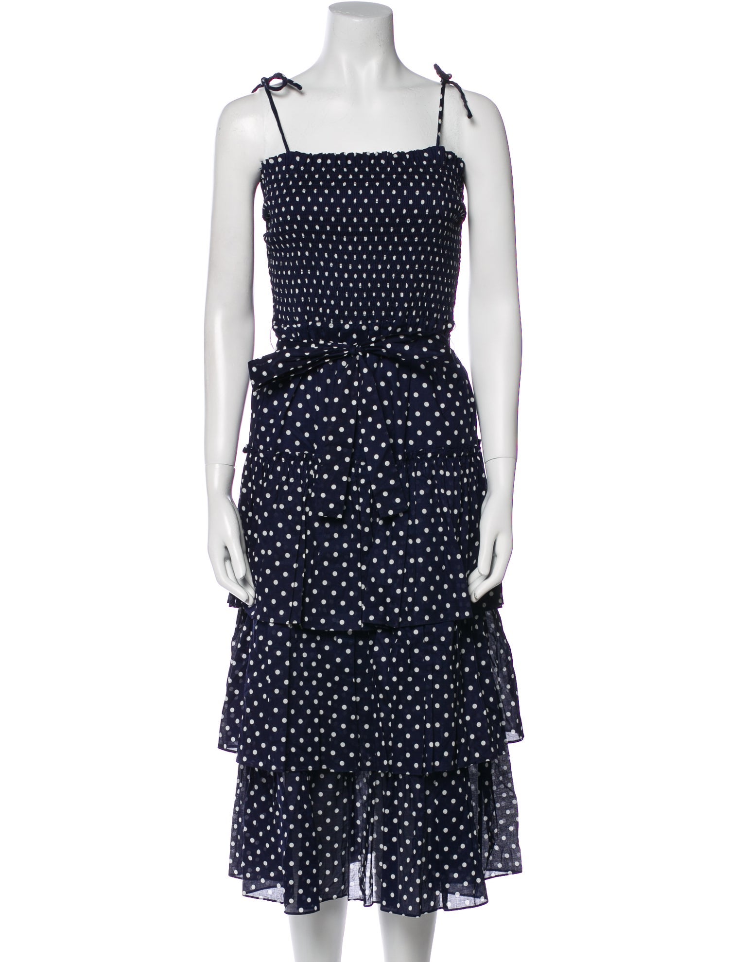 Tory Burch Polka Dot Print Midi Length Dress