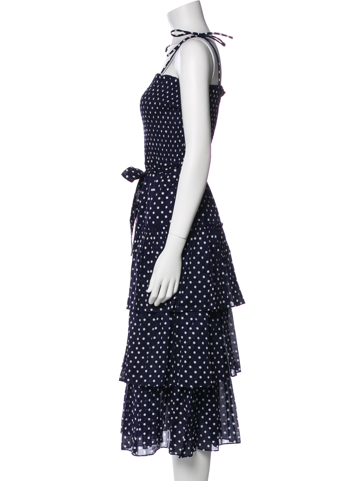 Tory Burch Polka Dot Print Midi Length Dress