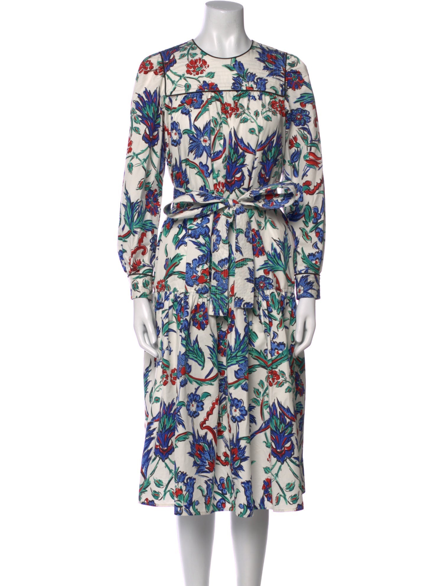 Tory Burch Floral Print Midi Length Dress