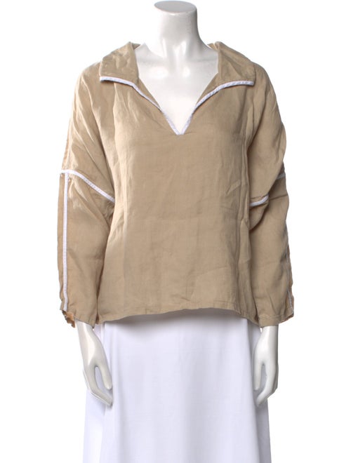 Tory Burch V-Neck Three-Quarter Sleeve Blouse